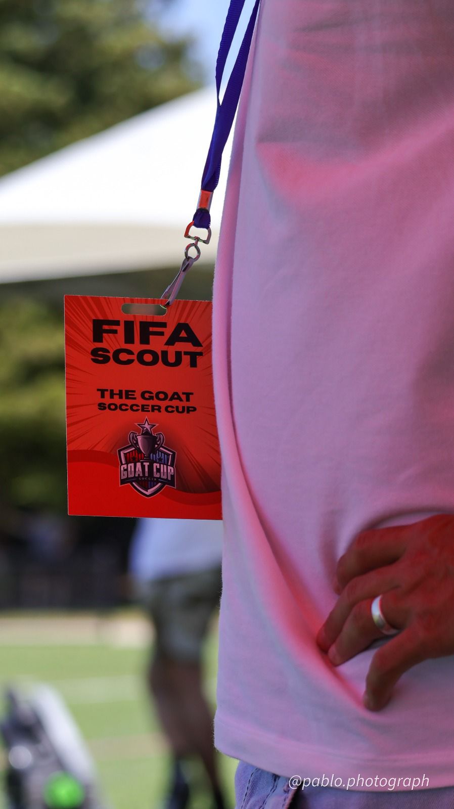FIFA Scout credential at the GOAT Soccer Cup